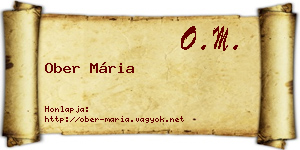 Ober Mária névjegykártya